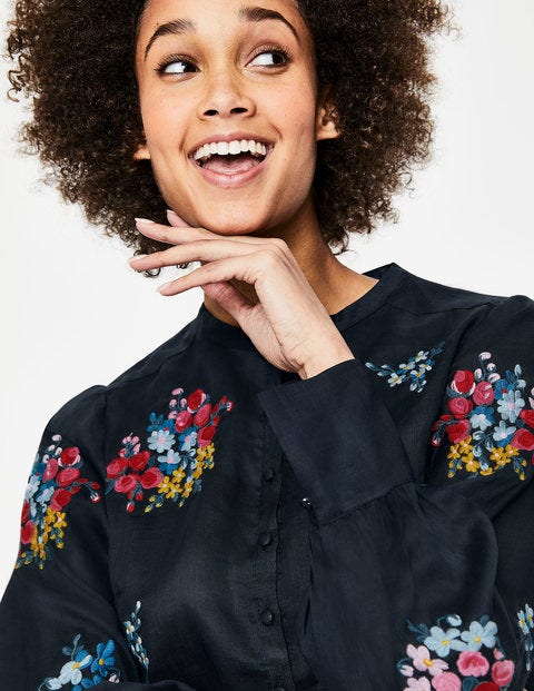 Claudia Embroidered Blouse - Navy Claudia Embroidered Blouse - Navy