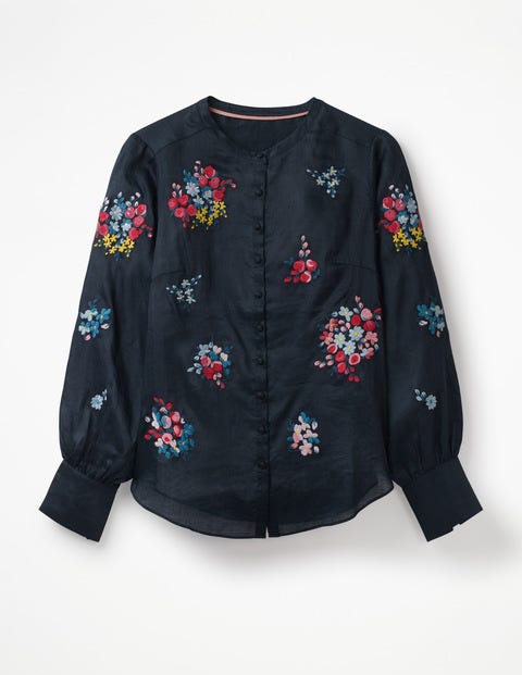 Claudia Embroidered Blouse - Navy Claudia Embroidered Blouse - Navy