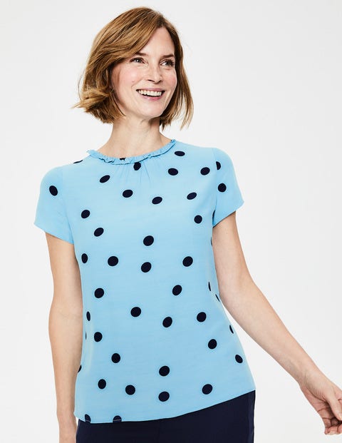 Amanda Top - Heron Blue Scattered Spot Amanda Top - Heron Blue Scattered Spot