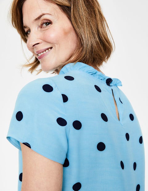 Amanda Top - Heron Blue Scattered Spot Amanda Top - Heron Blue Scattered Spot