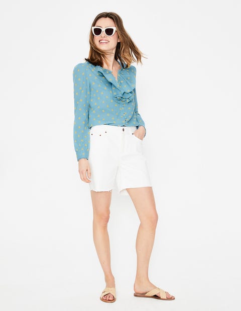 Leah Embroidered Blouse - Heron Blue Leah Embroidered Blouse - Heron Blue