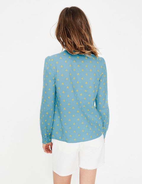 Leah Embroidered Blouse - Heron Blue Leah Embroidered Blouse - Heron Blue