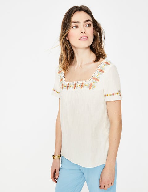 Clemmie Embroidered Top - Ivory Clemmie Embroidered Top - Ivory
