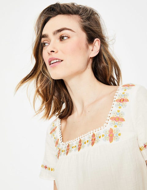 Clemmie Embroidered Top - Ivory Clemmie Embroidered Top - Ivory
