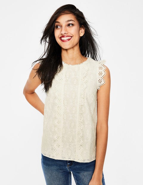 Hallie Broderie Top - Ivory Hallie Broderie Top - Ivory