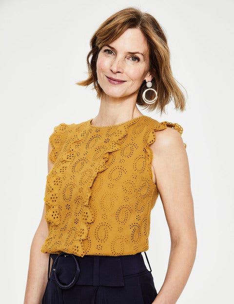 Hallie Broderie Top - Dijon Hallie Broderie Top - Dijon