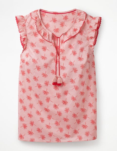 Laurie Top - Chalky Pink Holiday Palm Laurie Top - Chalky Pink Holiday Palm