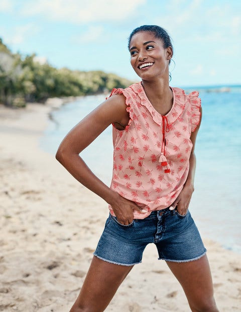 Laurie Top - Chalky Pink Holiday Palm Laurie Top - Chalky Pink Holiday Palm