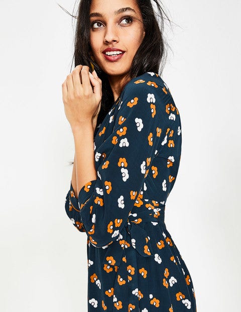 Floris Wrap Dress - Navy Daisy Cloud Floris Wrap Dress - Navy Daisy Cloud