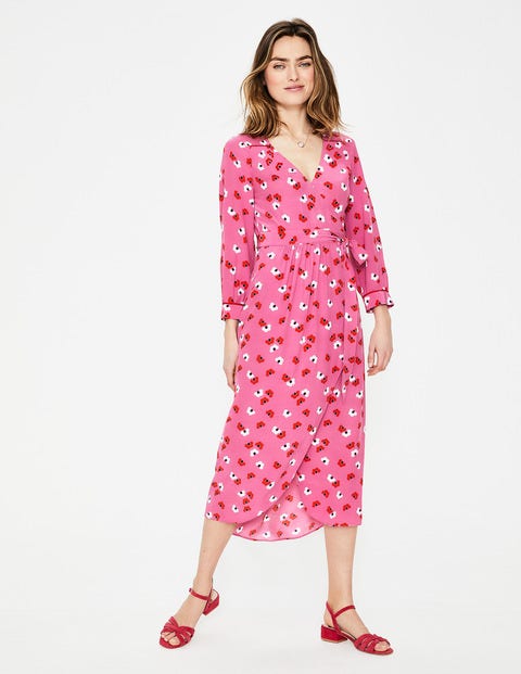 Floris Wrap Dress - Tickled Pink Daisy Cloud Floris Wrap Dress - Tickled Pink Daisy Cloud