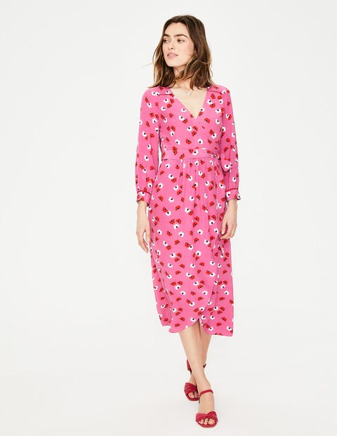 Floris Wrap Dress - Tickled Pink Daisy Cloud Floris Wrap Dress - Tickled Pink Daisy Cloud