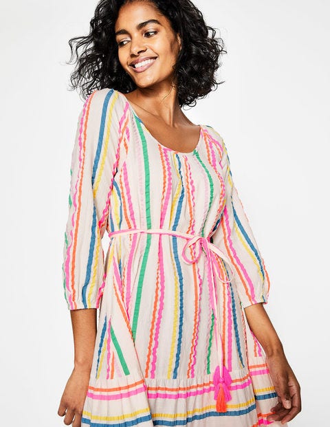 Cordelia Midi Dress - Rainbow Fluoro Stripe Cordelia Midi Dress - Rainbow Fluoro Stripe