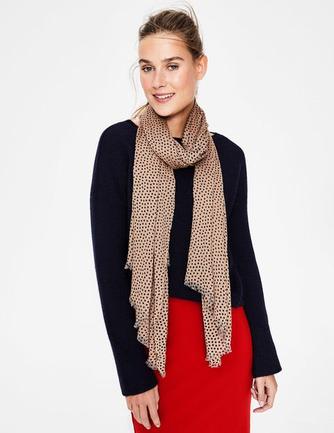 Printed Scarf - Soft Truffle and Black Printed Scarf - Soft Truffle and Black