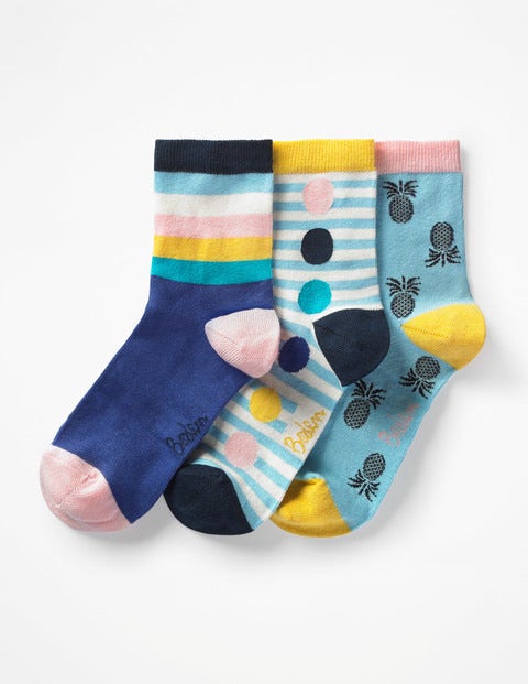 Three Pack Socks - Heron Blue Three Pack Socks - Heron Blue