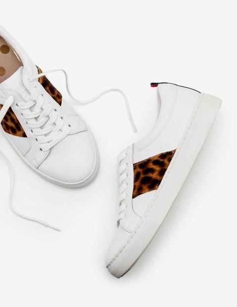 Classic Sneakers - White and Tan Leopard Classic Sneakers - White and Tan Leopard