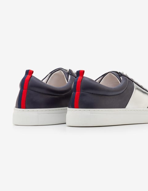 Classic Sneakers - Navy and Silver Stripe Classic Sneakers - Navy and Silver Stripe