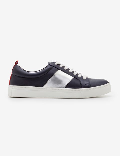 Classic Sneakers - Navy and Silver Stripe Classic Sneakers - Navy and Silver Stripe