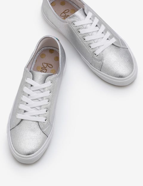 Canvas Sneakers - Silver Metallic Canvas Sneakers - Silver Metallic