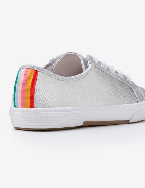 Canvas Sneakers - Silver Metallic Canvas Sneakers - Silver Metallic
