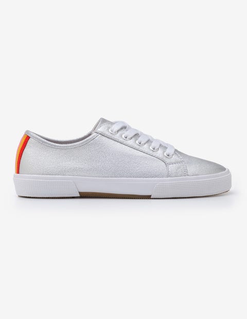 Canvas Sneakers - Silver Metallic Canvas Sneakers - Silver Metallic