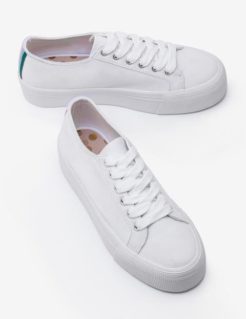 Canvas Flatform Plimsolls - White | Boden UK