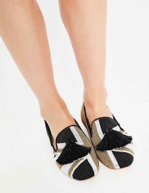 Evelina Beaded Slippers - Union Jack Evelina Beaded Slippers - Union Jack