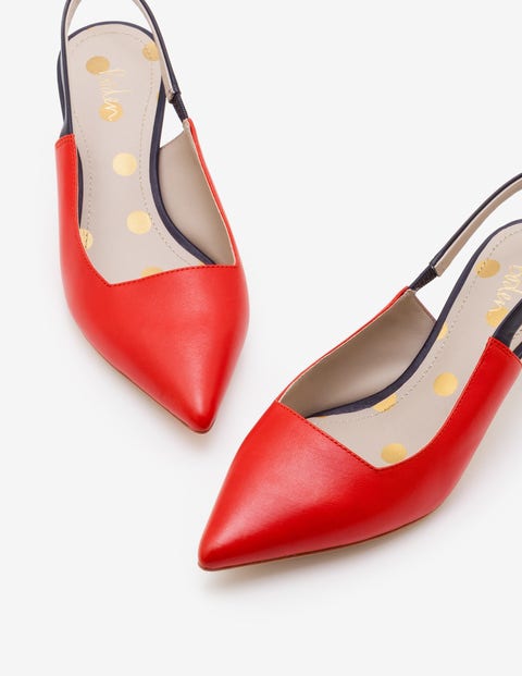 Florrie Kitten Heel Slingbacks - Red Pop and Navy Florrie Kitten Heel Slingbacks - Red Pop and Navy