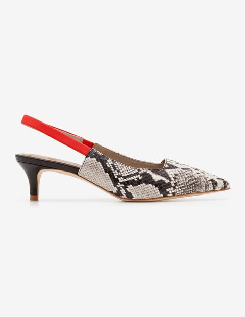 Florrie Kitten Heel Slingbacks - Snake and Red Pop Florrie Kitten Heel Slingbacks - Snake and Red Pop