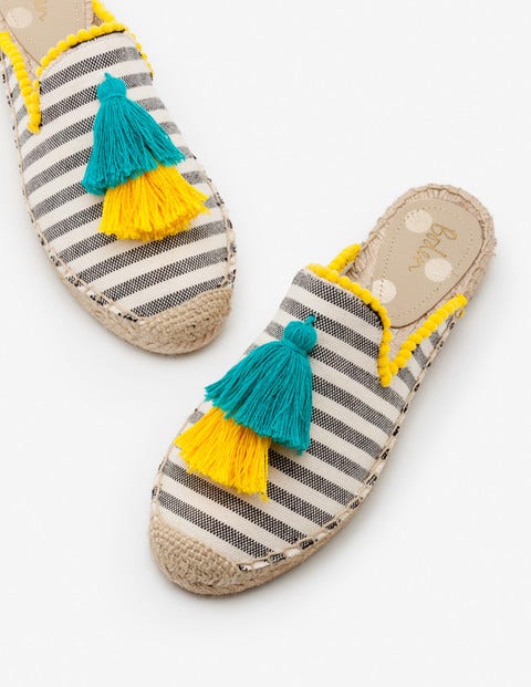 Leila Backless Espadrilles - Navy Stripe Leila Backless Espadrilles - Navy Stripe