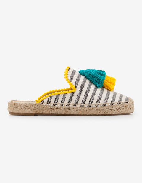 Leila Backless Espadrilles - Navy Stripe Leila Backless Espadrilles - Navy Stripe