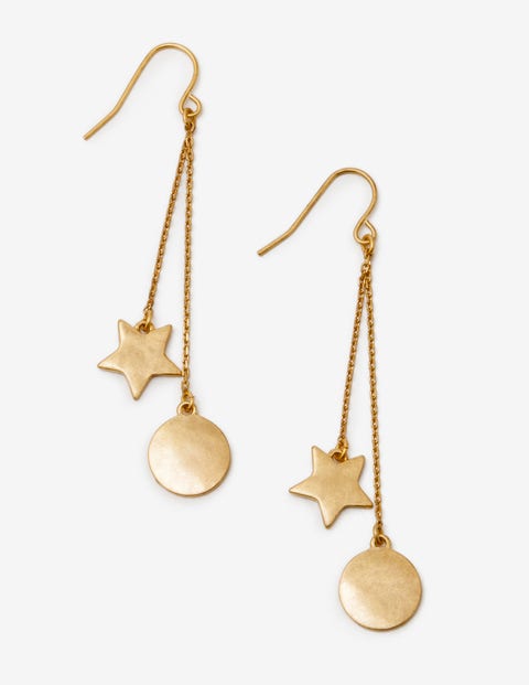 Star Drop Earrings - Gold Metallic Star Drop Earrings - Gold Metallic
