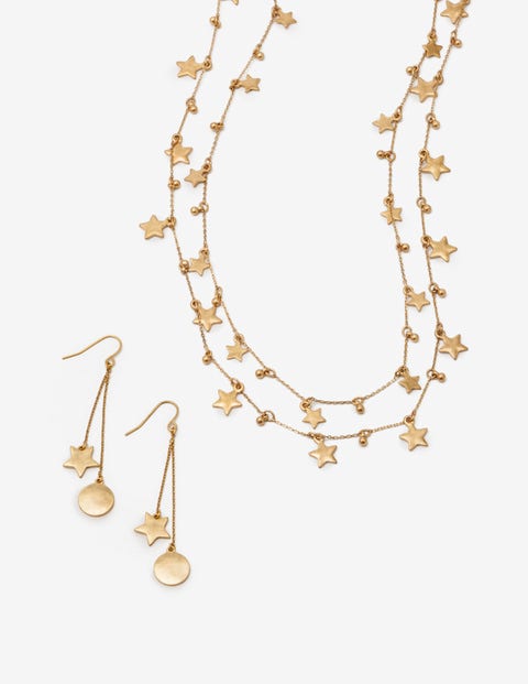 Star Drop Longline Necklace - Gold Metallic Star Drop Longline Necklace - Gold Metallic