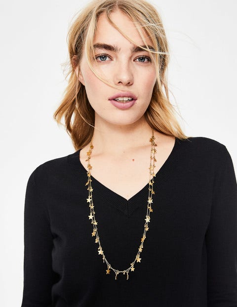 Star Drop Longline Necklace - Gold Metallic Star Drop Longline Necklace - Gold Metallic