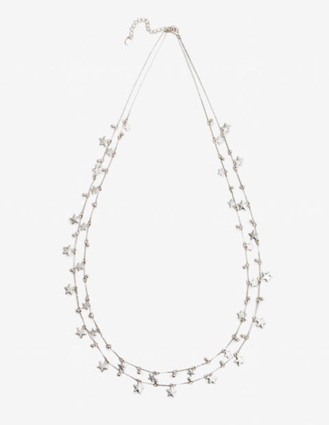 Star Drop Longline Necklace - Silver Metallic Star Drop Longline Necklace - Silver Metallic