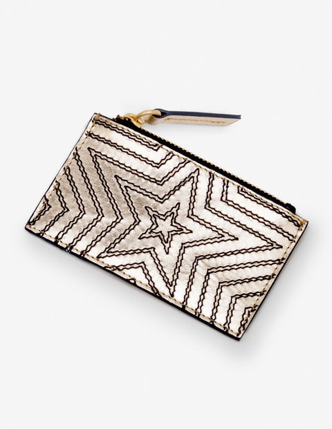 Coin & Card Holder - Gold Metallic Star Coin & Card Holder - Gold Metallic Star