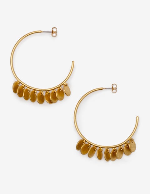 Dainty Disc Hoop Earrings - Gold Metallic Dainty Disc Hoop Earrings - Gold Metallic
