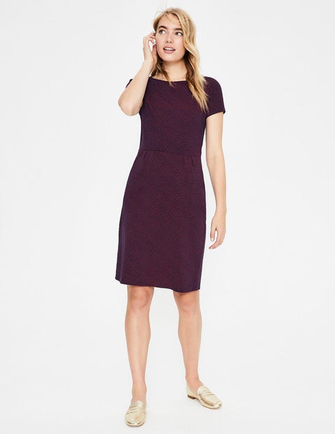 Robe Phoebe En Jersey - Bouton d'or à pois bleu marine Robe Phoebe En Jersey - Bouton d'or à pois bleu marine
