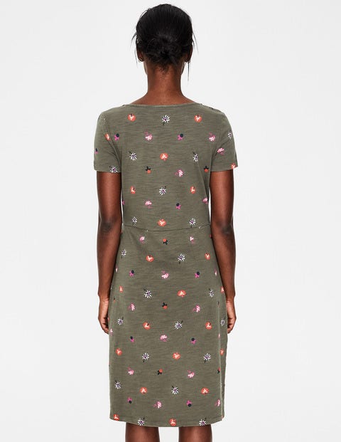 Phoebe Jersey Dress - Classic Khaki Floral Medley Phoebe Jersey Dress - Classic Khaki Floral Medley