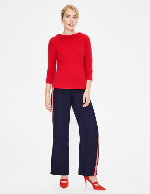Sarah Ottoman Top - Poinsettia Multi Stripe Sarah Ottoman Top - Poinsettia Multi Stripe