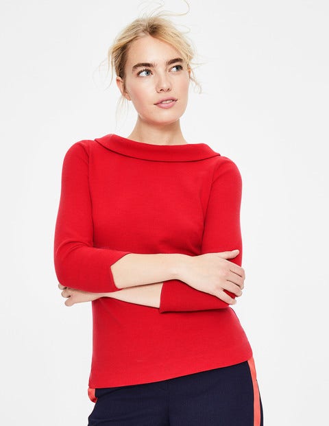 Sarah Ottoman Top - Poinsettia Multi Stripe Sarah Ottoman Top - Poinsettia Multi Stripe