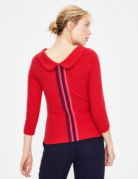 Sarah Ottoman Top - Poinsettia Multi Stripe Sarah Ottoman Top - Poinsettia Multi Stripe