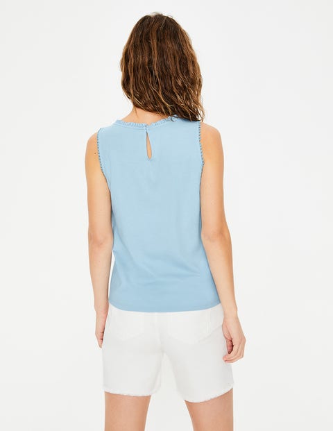 Frill Jersey Tank - Heron Blue Frill Jersey Tank - Heron Blue