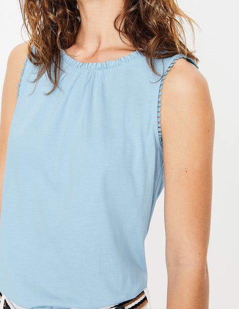 Frill Jersey Tank - Heron Blue Frill Jersey Tank - Heron Blue
