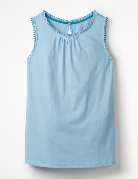 Frill Jersey Tank - Heron Blue Frill Jersey Tank - Heron Blue