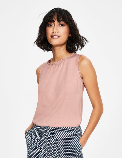 Frill Jersey Vest - Chalky Pink Frill Jersey Vest - Chalky Pink