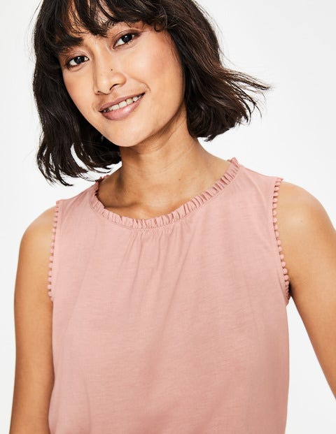 Frill Jersey Vest - Chalky Pink Frill Jersey Vest - Chalky Pink
