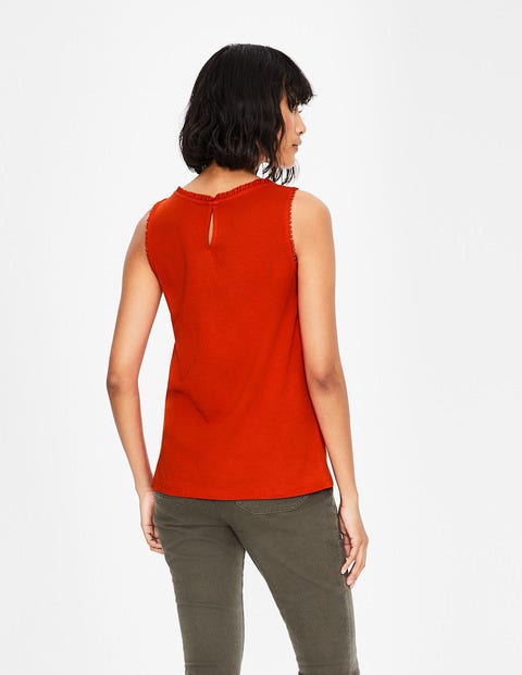 Frill Jersey Vest - Red Pop Frill Jersey Vest - Red Pop