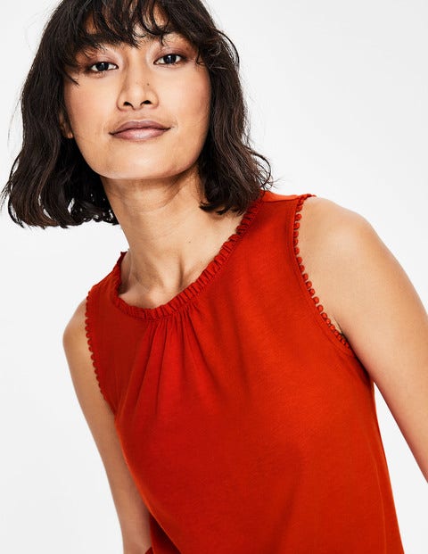 Frill Jersey Vest - Red Pop Frill Jersey Vest - Red Pop