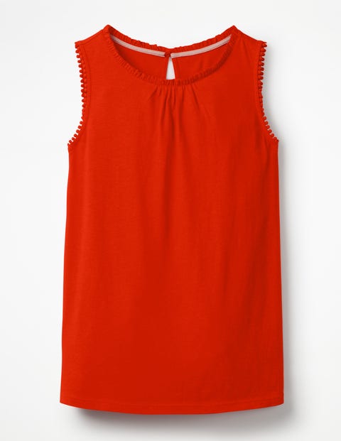 Frill Jersey Vest - Red Pop Frill Jersey Vest - Red Pop