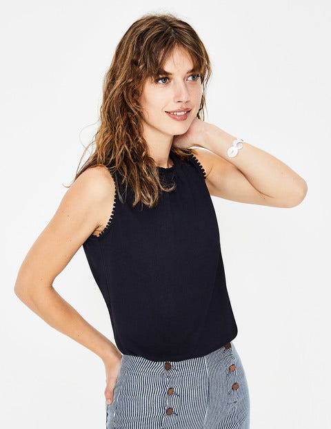 Frill Jersey Tank - Navy Frill Jersey Tank - Navy